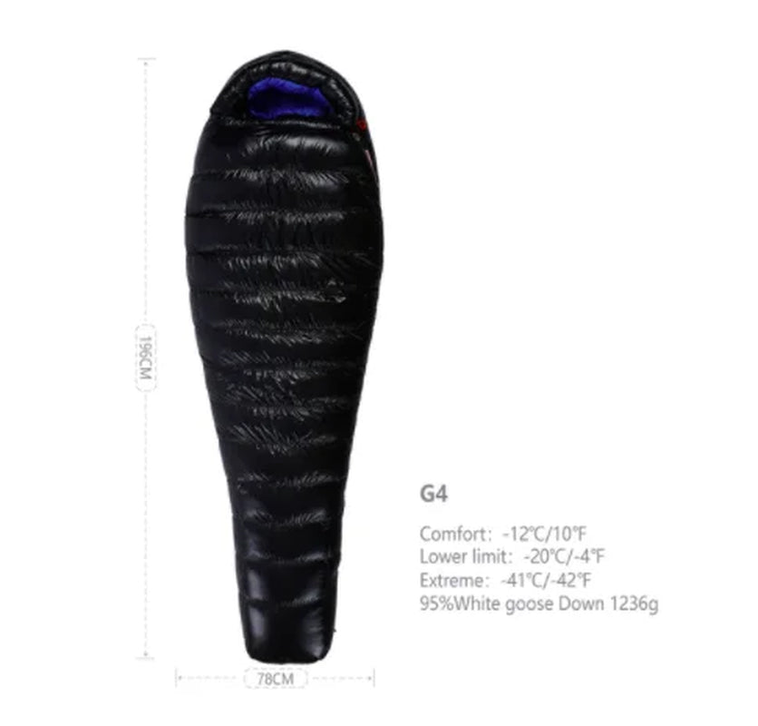 Adult Goose down G Series Outdoor Camping Ultraligh Mummy Thicken Keep Warm Outdoor Sleeping Bag Nylon Lazy Bag 800FP