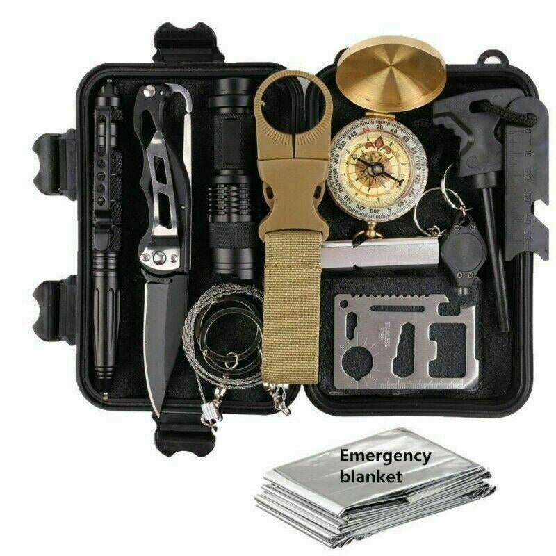 14 in 1 Outdoor Emergency Survival and Safety Gear Kit Camping