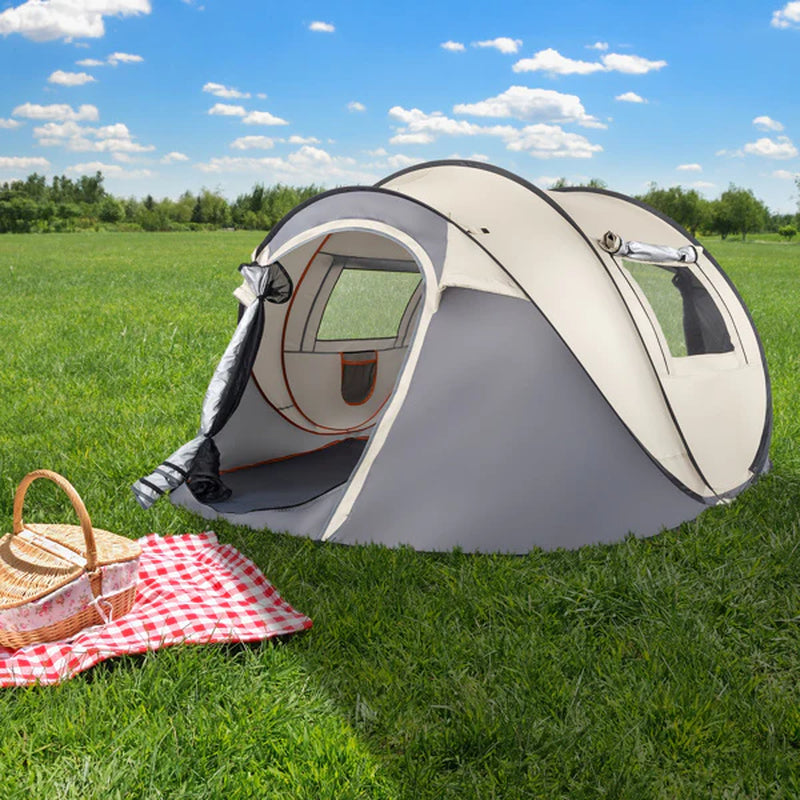 Camping Tent; 4 Person Pop Up; Easy Setup for Camping/Hiking/Fishing/Beach/Outdoor; Etc