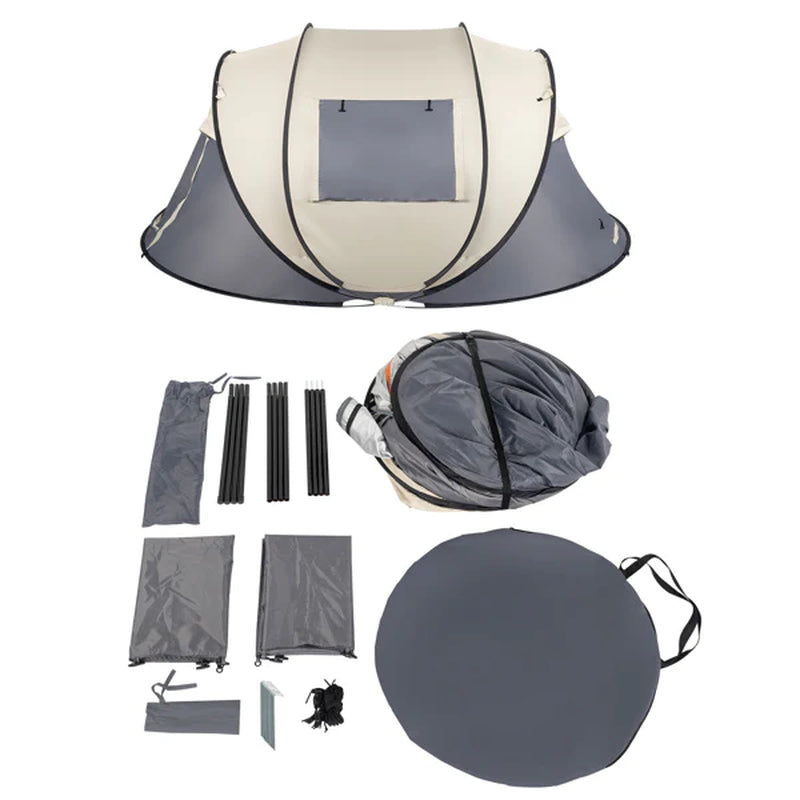 Camping Tent; 4 Person Pop Up; Easy Setup for Camping/Hiking/Fishing/Beach/Outdoor; Etc