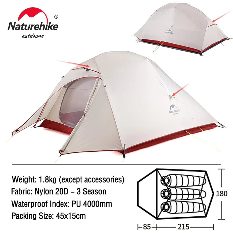 Naturehike Cloud up 1 2 3 People Waterproof Ultralight Tent