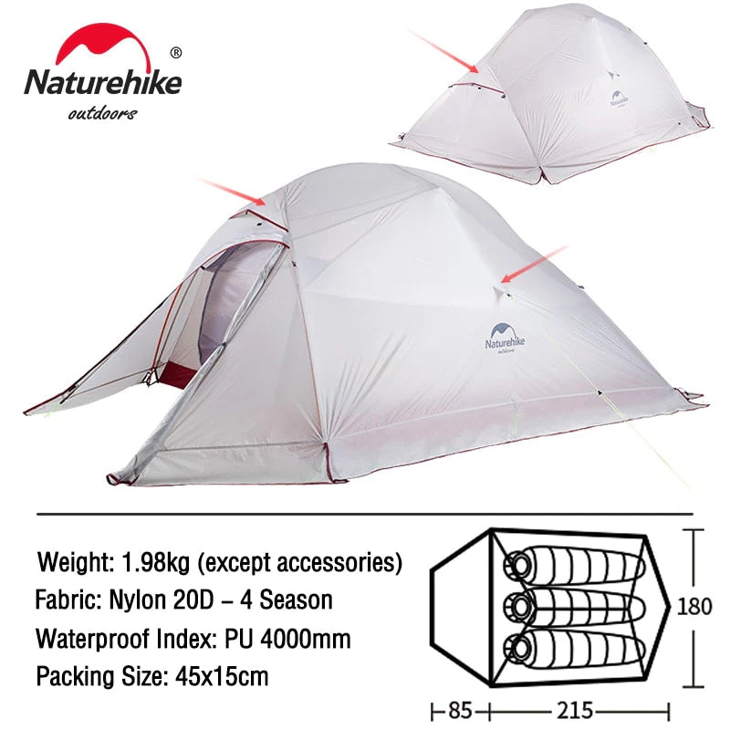 Naturehike Cloud up 1 2 3 People Waterproof Ultralight Tent