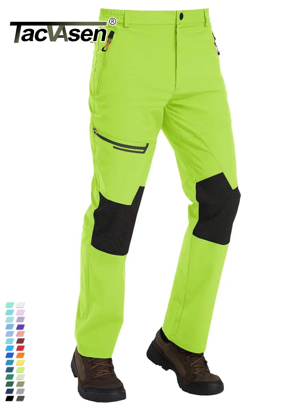 TACVASEN Winter Thicken Fleece Hiking Pants Men Warm Thermal Pants Windproof Outdoor Fishing Camping Mountain Ski Pants Trousers