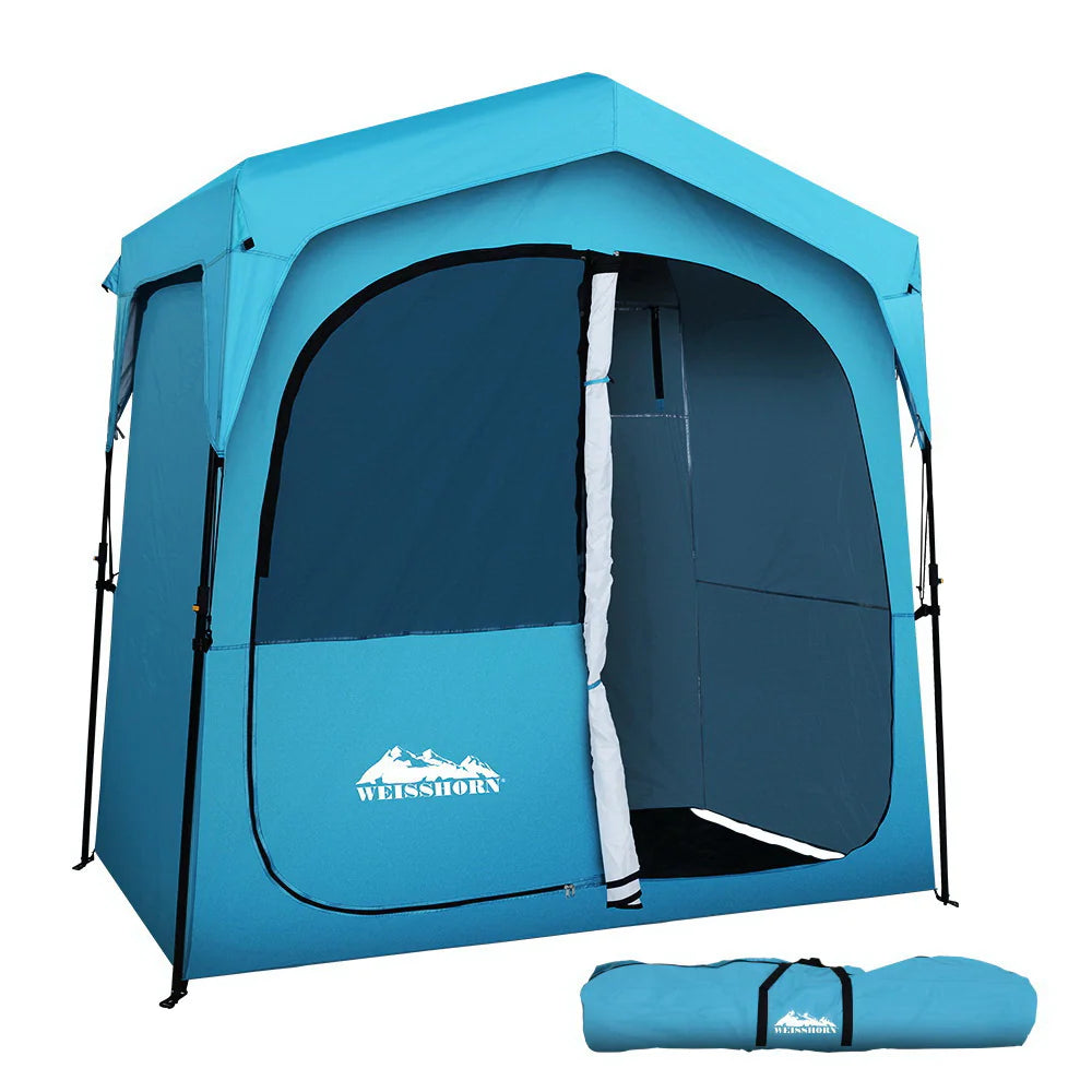 Weisshorn Pop up Camping Shower Tent Portable Toilet Outdoor Change Room Blue