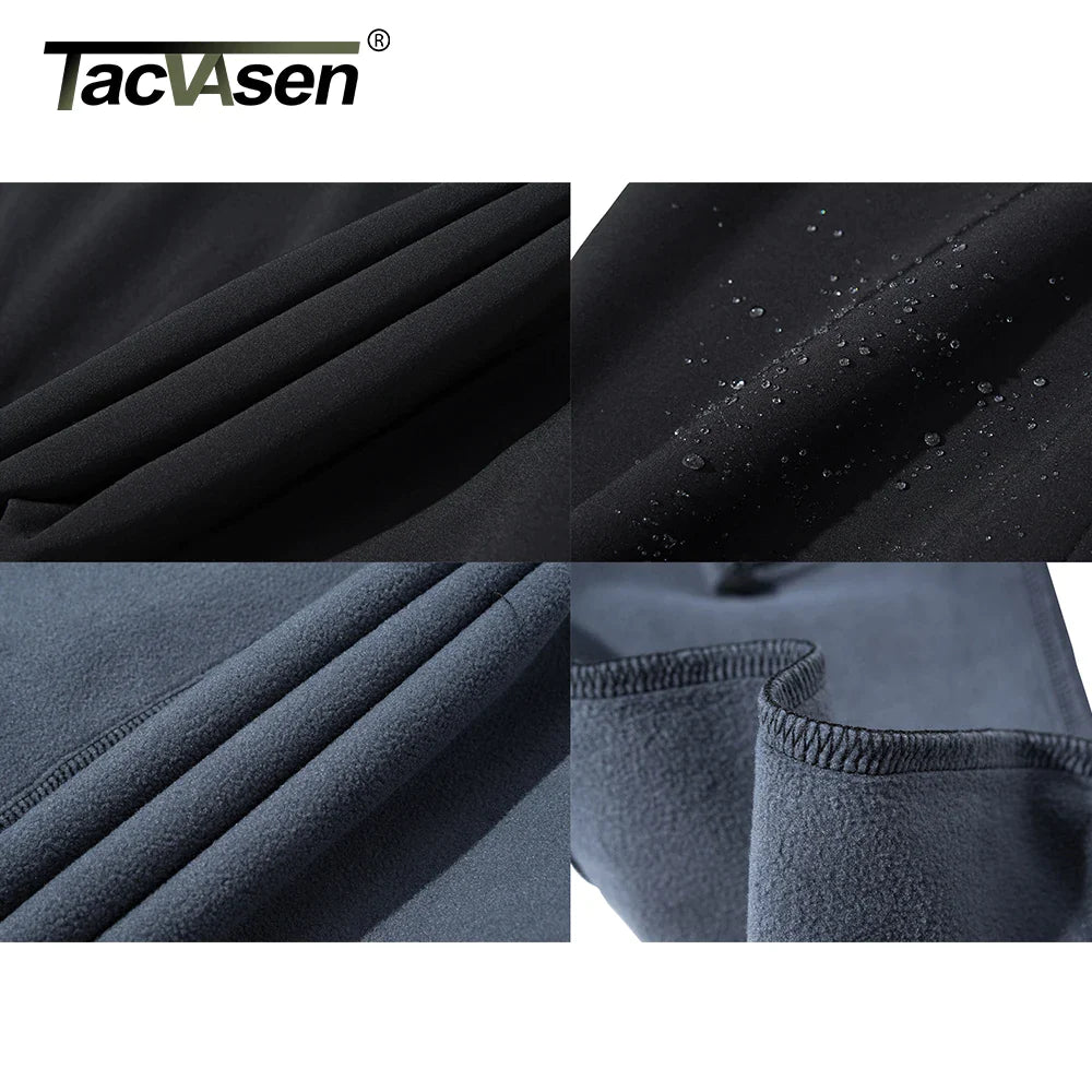 TACVASEN Winter Thicken Fleece Hiking Pants Men Warm Thermal Pants Windproof Outdoor Fishing Camping Mountain Ski Pants Trousers