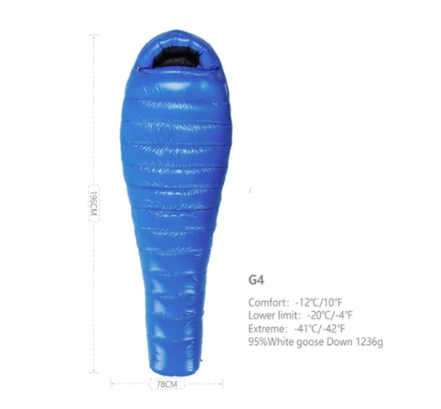 Adult Goose down G Series Outdoor Camping Ultraligh Mummy Thicken Keep Warm Outdoor Sleeping Bag Nylon Lazy Bag 800FP