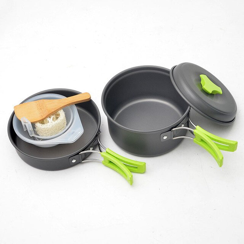 Outdoor 1-2 Person Camping Picnic Stove Set Pot Portable Picnic Non-Stick Ds-200