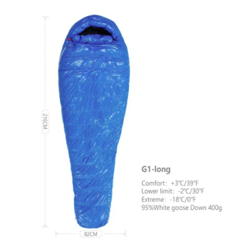 Adult Goose down G Series Outdoor Camping Ultraligh Mummy Thicken Keep Warm Outdoor Sleeping Bag Nylon Lazy Bag 800FP