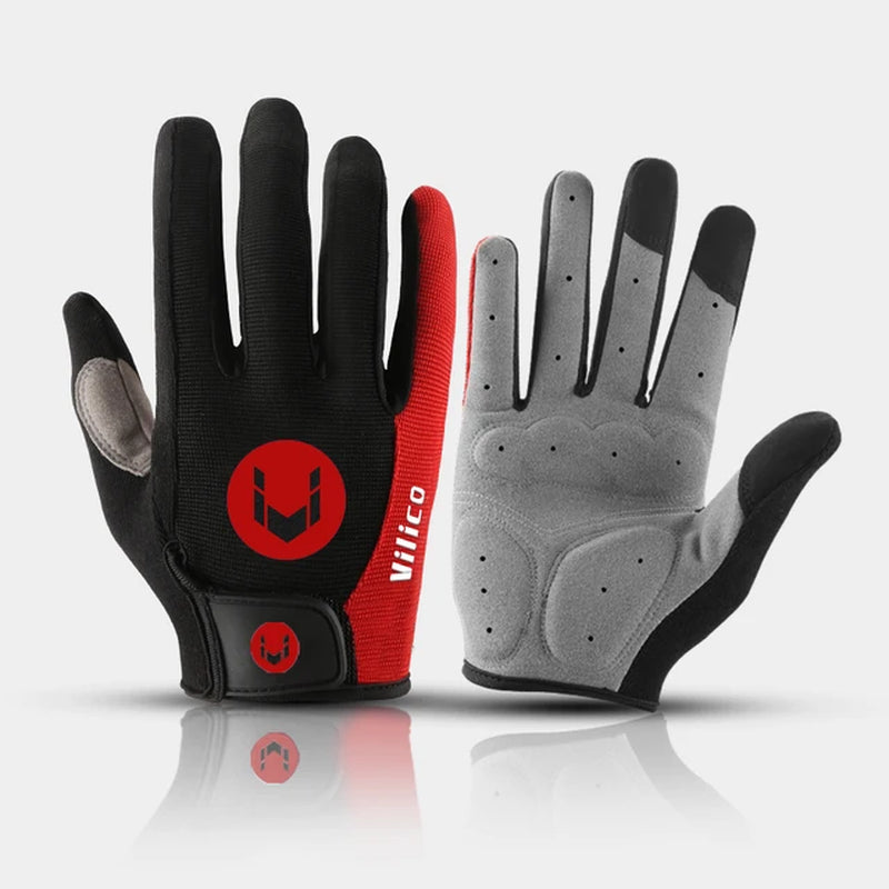 Cycling Gloves Men Full Finger Touch Screen Bike Anti-Silp Mitten Shockproof Breathable Outdoor MTB Bicycle Riding Equipment