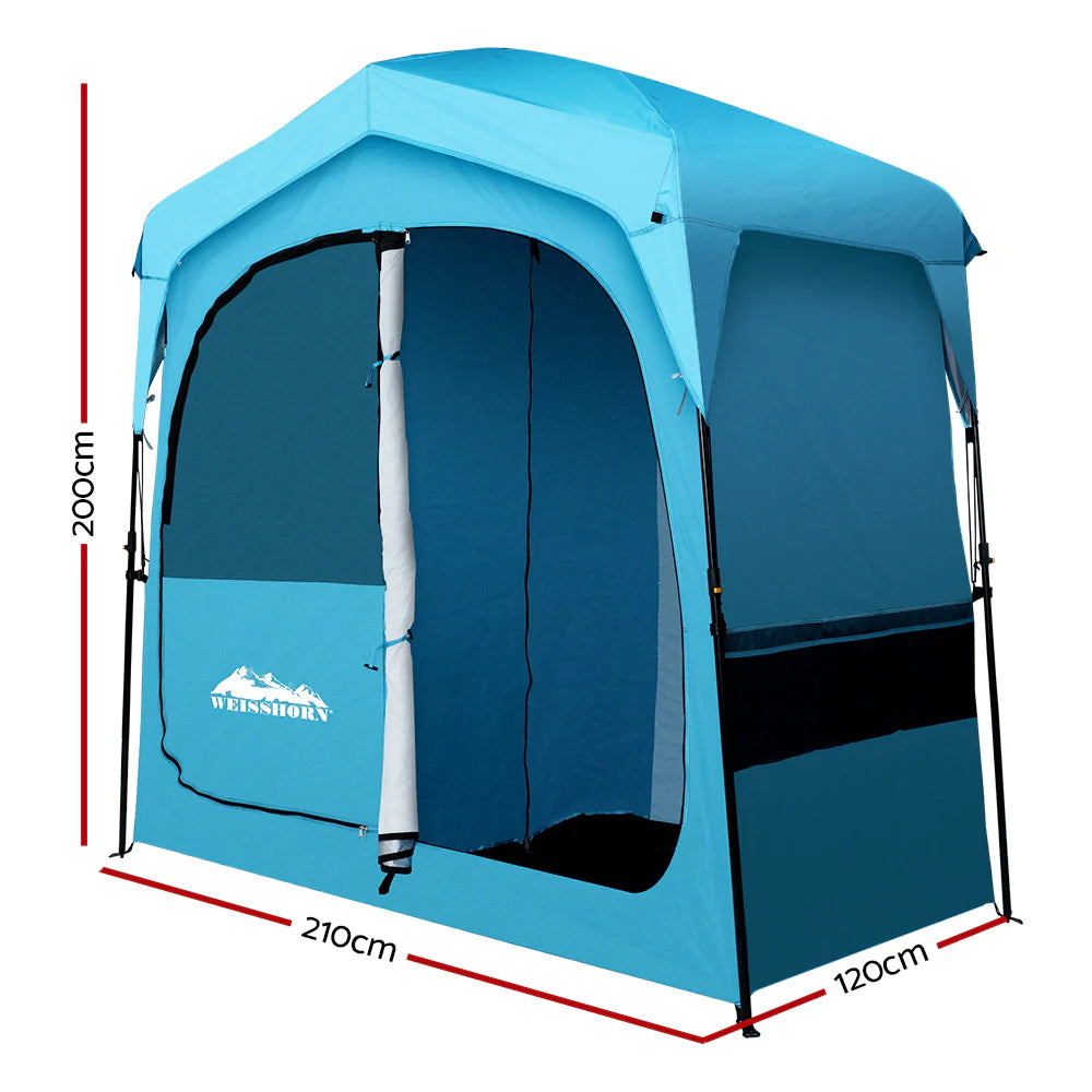 Weisshorn Pop up Camping Shower Tent Portable Toilet Outdoor Change Room Blue