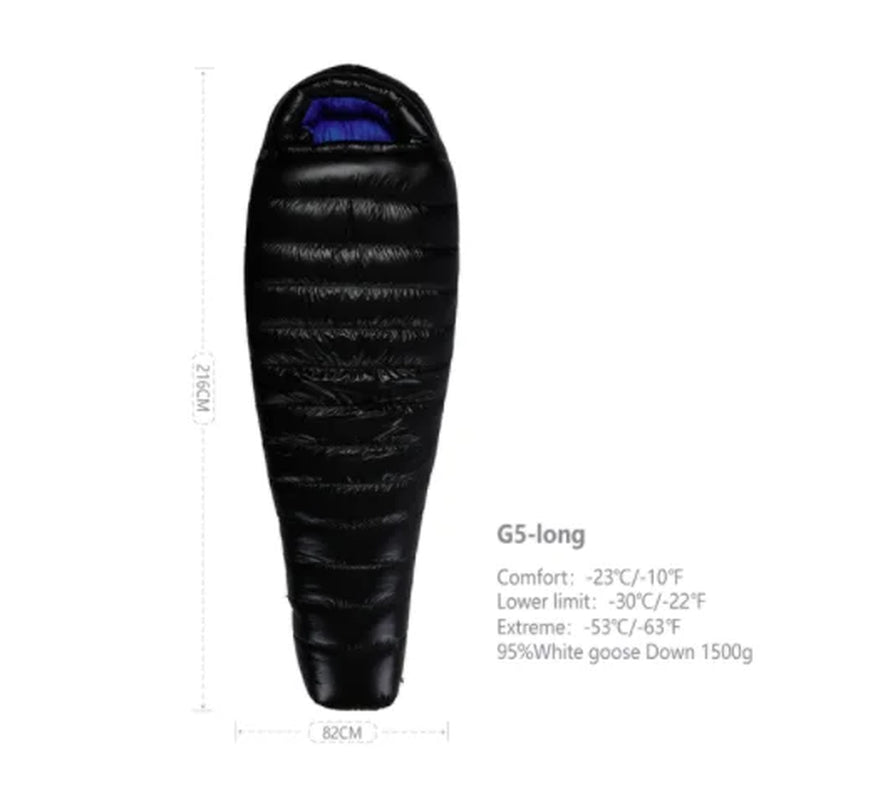Adult Goose down G Series Outdoor Camping Ultraligh Mummy Thicken Keep Warm Outdoor Sleeping Bag Nylon Lazy Bag 800FP