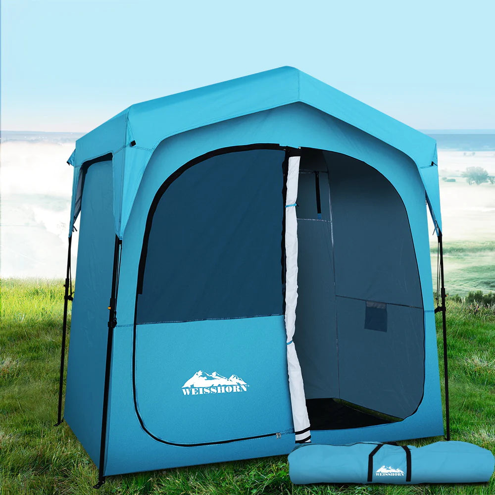 Weisshorn Pop up Camping Shower Tent Portable Toilet Outdoor Change Room Blue