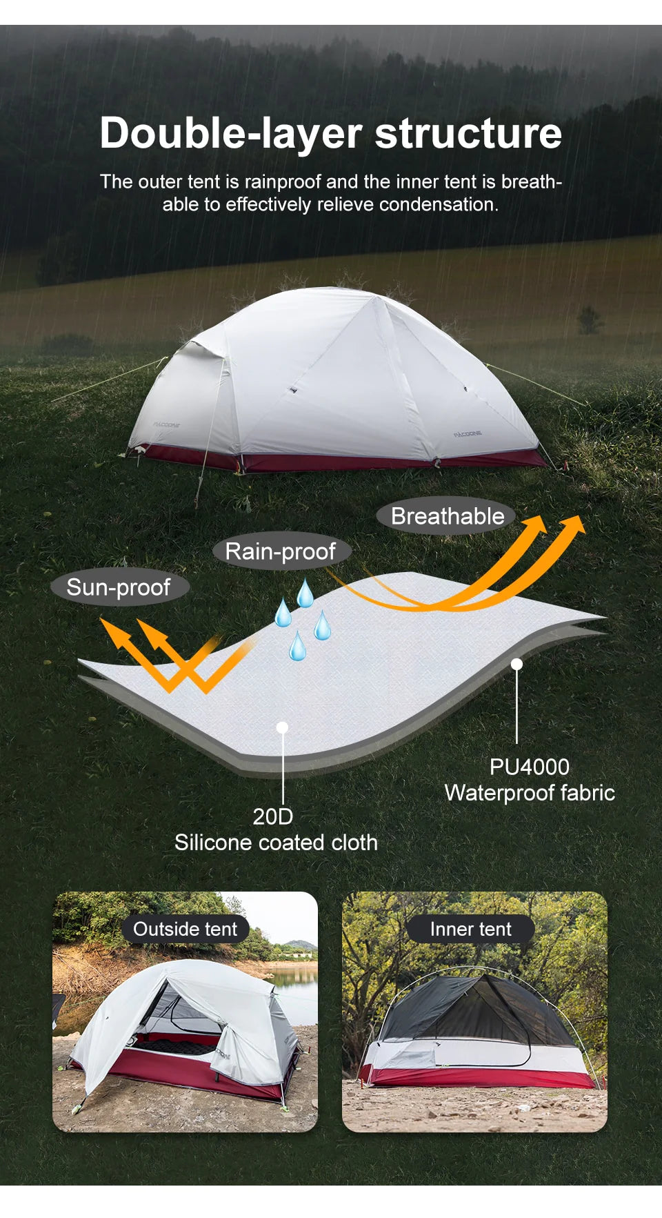 2-Person Ultralight Tent for All Seasons