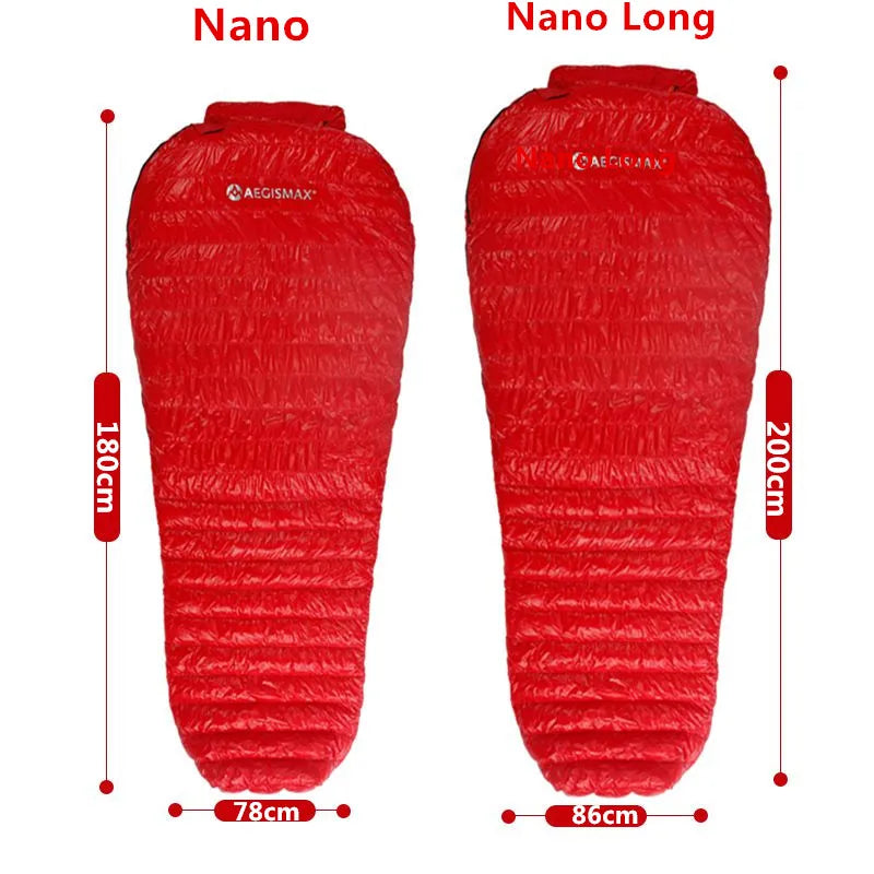 Sleeping Bag Nano Nano2 Ultralight Goose down Mummy Adult Sleeping Bags Outdoor Camping Hiking Sleeping Bag