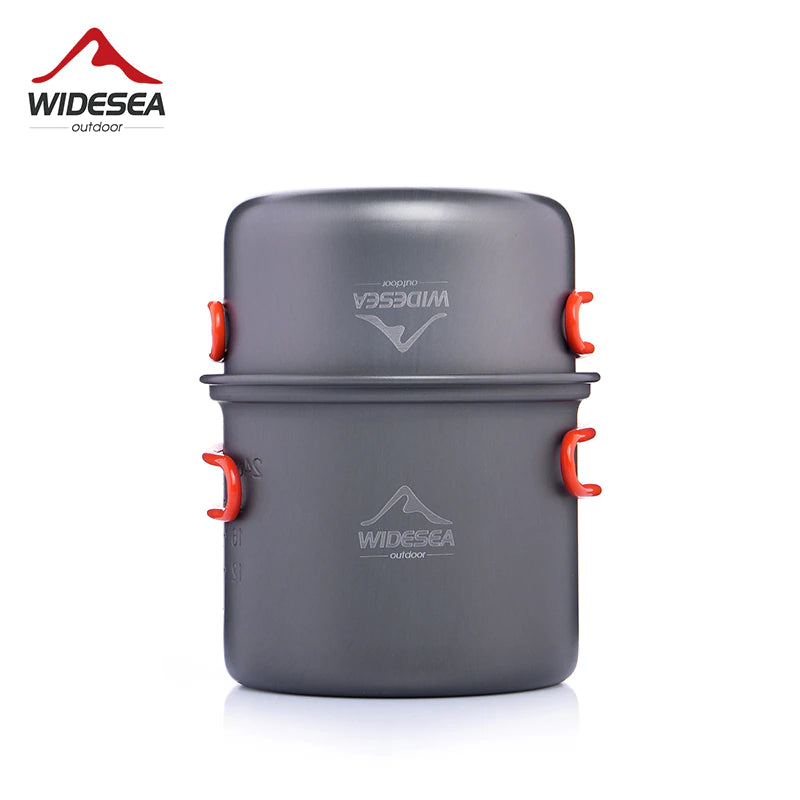 Widesea Camping Cookware Outdoor Cooking Set Tableware Tourist Kitchen Camping Pot Heat Exchange Cooker Travel Utensil Equipment
