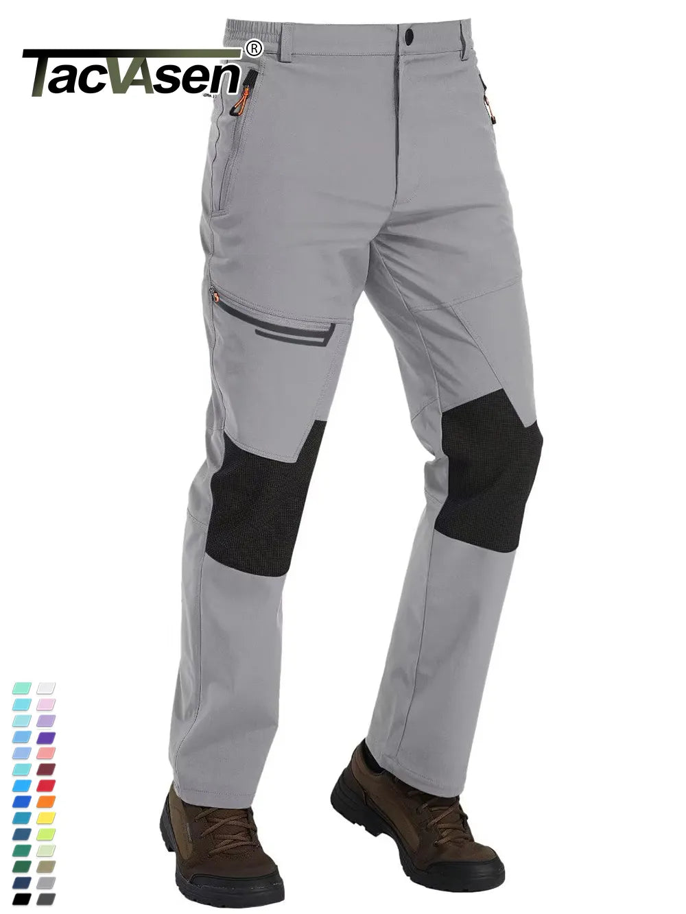 TACVASEN Winter Thicken Fleece Hiking Pants Men Warm Thermal Pants Windproof Outdoor Fishing Camping Mountain Ski Pants Trousers