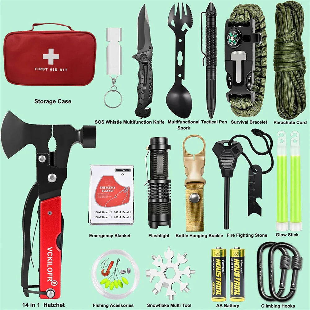 32 in 1 Emergency Survival Equipment Kit Camping SOS Tool Sports Tactical Hiking