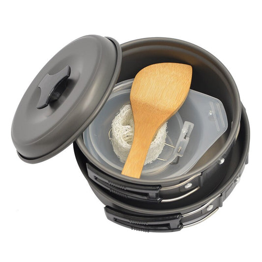 Outdoor 1-2 Person Camping Picnic Stove Set Pot Portable Picnic Non-Stick Ds-200