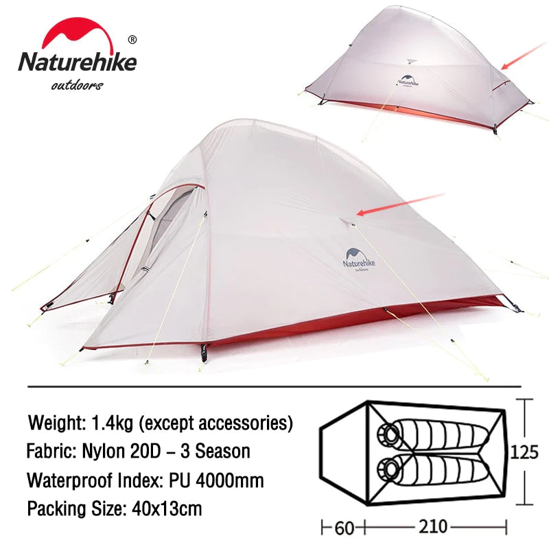 Naturehike Cloud up 1 2 3 People Waterproof Ultralight Tent
